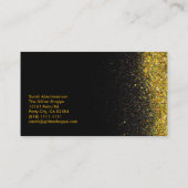 Zwarte en Gold Glitter-schijven Visitekaartje (Achterkant)