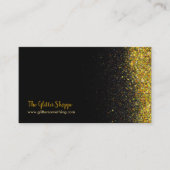 Zwarte en Gold Glitter-schijven Visitekaartje (Voorkant)