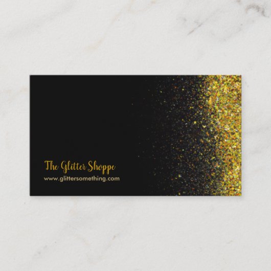 Zwarte en Gold Glitter-schijven Visitekaartje (Voorkant)