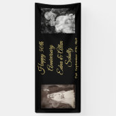 Zwarte en Gold Happy 50e Jubileum banner (Verticaal)