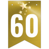 Zwarte en Gold Happy 60e verjaardag Vlaggetjes (Eerste vlag)