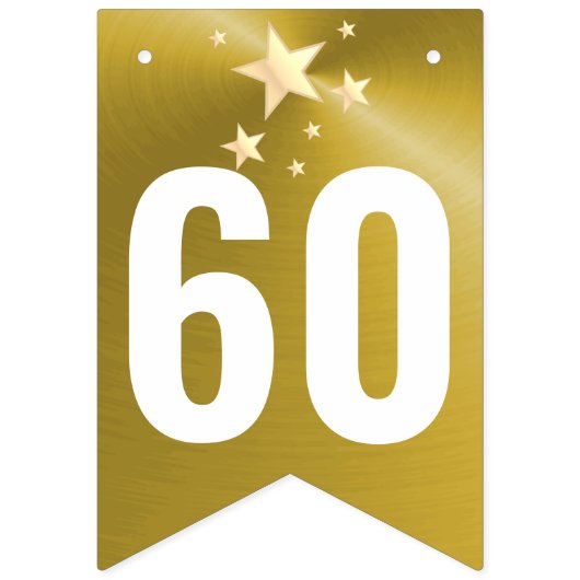 Zwarte en Gold Happy 60e verjaardag Vlaggetjes (Eerste vlag)