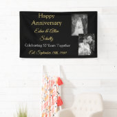 Zwarte en Gold Happy Jubileum banner (Insitu)