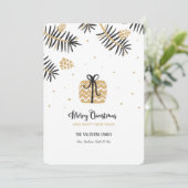 Zwarte en Gold kerstfeestkaart Feestdagenkaart (Staand voorkant)