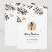 Zwarte en Gold kerstfeestkaart Feestdagenkaart (Voorkant / Achterkant)