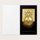Zwarte en Gold Kerstmis Bauble - Persoonlijke kaar Kaart (Buitenkant ongevouwen)