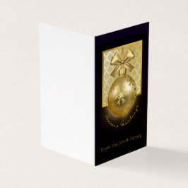 Zwarte en Gold Kerstmis Bauble - Persoonlijke kaar Kaart