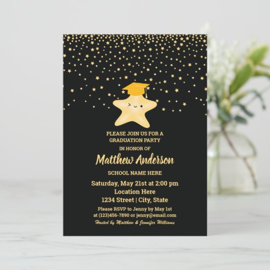 Zwarte en Gold-klasse van het 2023 Super Star-Afst Kaart (Staand voorkant)