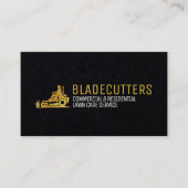 Zwarte en Gold Lawn Care + Mowing Visitekaartjes (Voorkant)