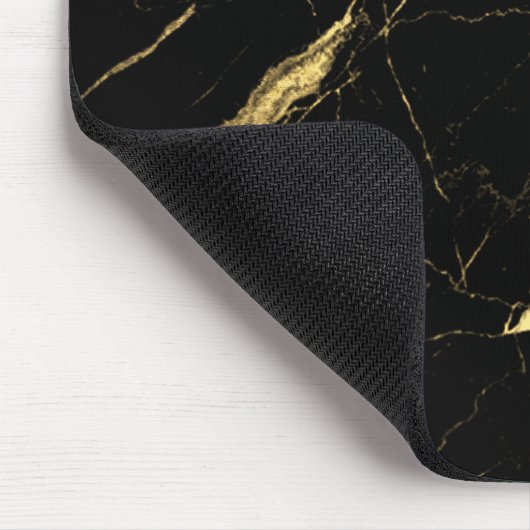 Zwarte en Gold Marble Designer Muismat (Hoek)