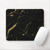 Zwarte en Gold Marble Designer Muismat (Met muis)