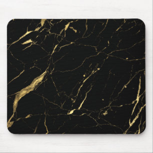 Zwarte en Gold Marble Designer Muismat