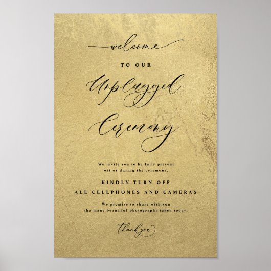 Zwarte en Gold-onstekende ceremonie voor bruiloft Poster (Voorkant)