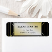 Zwarte en Gold Roaring 20s art deco Etiket (Insitu)