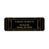 Zwarte en Gold Roaring 20s art deco Etiket (Voorkant)