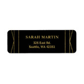 Zwarte en Gold Roaring 20s art deco Etiket (Voorkant)