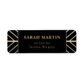 Zwarte en Gold Roaring 20s art deco Etiket (Voorkant)