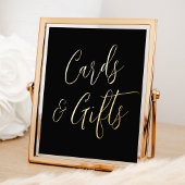 Zwarte en Gold Script Wedding-kaarten en -cadeaus Folie Afdrukken