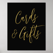 Zwarte en Gold Script Wedding-kaarten en -cadeaus Folie Afdrukken (Voorkant)