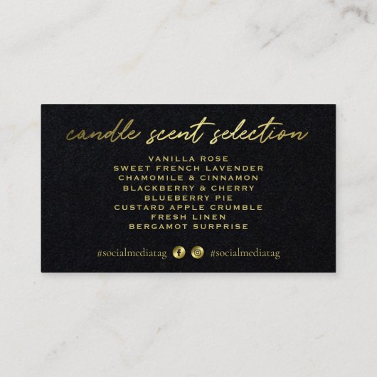 Zwarte en Gold Soy-kaartenkaartje Visitekaartje (Achterkant)