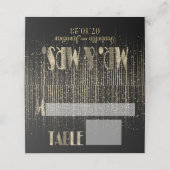 Zwarte en Gold Star-Shower Plaatskaartje (Buitenkant ongevouwen)