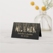 Zwarte en Gold Star-Shower Plaatskaartje (Achterkant)