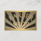 Zwarte en Gold Sun Rays Barber Shop Card op Visitekaartje (Voorkant)