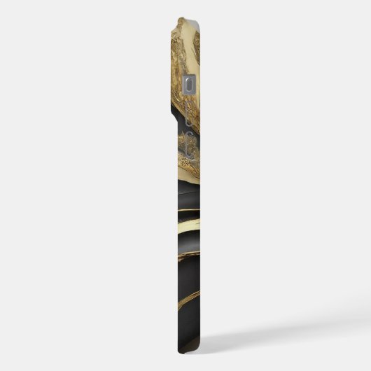 Zwarte en Gold-telefoontas iPhone Hoesje (Linkerkant)