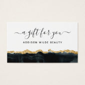 Zwarte en Gold Waterverf-kaartje Visitekaartje (Voorkant)