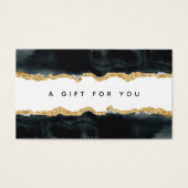 Zwarte en Gold Waterverf-kaartje Visitekaartje (Voorkant)