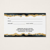 Zwarte en Gold Waterverf-kaartje Visitekaartje (Achterkant)