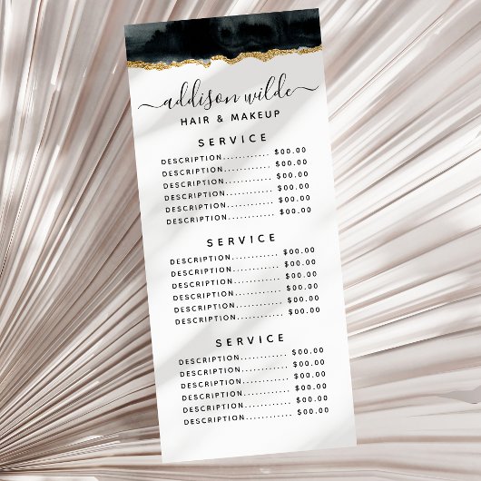 Zwarte en Gold Waterverf-rackkaart Reclamekaart