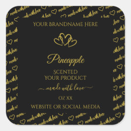 Zwarte en Gold Word Cloud Product Labels harten