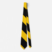 Zwarte en Golden Gele Broad University Stripe Stropdas (Voorkant)