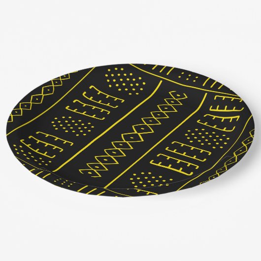 Zwarte en goudAfrikaanse stijl Papieren Bordje (Gekanteld)