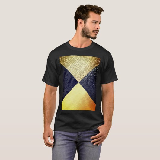 Zwarte en goudalligatorhuid t-shirt (Voorkant volledig)