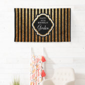 Zwarte en goudbanner spandoek (Insitu)