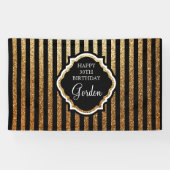 Zwarte en goudbanner spandoek (Horizontaal)