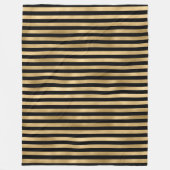 Zwarte en goudbevroren strepen fleece deken (Voorkant)