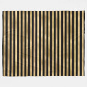 Zwarte en goudbevroren strepen fleece deken (Voorkant (Horizontaal))