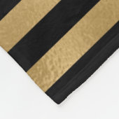 Zwarte en goudbevroren strepen fleece deken (Hoek)