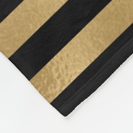 Zwarte en goudbevroren strepen fleece deken (Hoek)