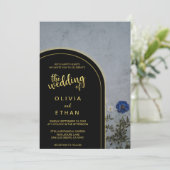 Zwarte en goudblauwe roos Weddenschap Kaart (Staand voorkant)