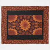 Zwarte en goudbloemen 10 fleece deken (Voorkant (Horizontaal))