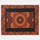 Zwarte en goudbloemen 11 fleece deken (Voorkant (Horizontaal))