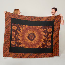 Zwarte en goudbloemen 12 fleece deken