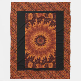 Zwarte en goudbloemen 12 fleece deken