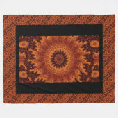 Zwarte en goudbloemen 12 fleece deken (Voorkant (Horizontaal))