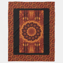 Zwarte en goudbloemen 13 fleece deken