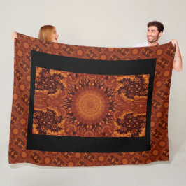 Zwarte en goudbloemen 14 fleece deken